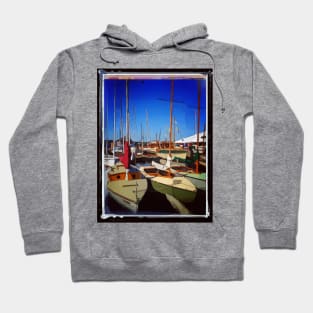 Abstract art of boats in the harbor Hoodie